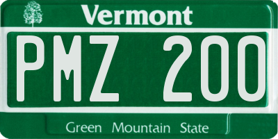 VT license plate PMZ200