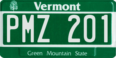 VT license plate PMZ201