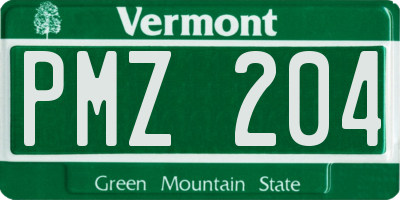 VT license plate PMZ204