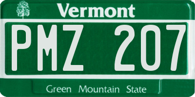 VT license plate PMZ207