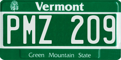 VT license plate PMZ209