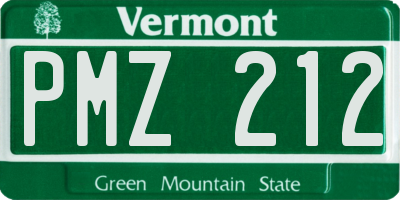VT license plate PMZ212