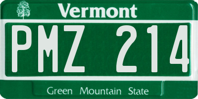 VT license plate PMZ214