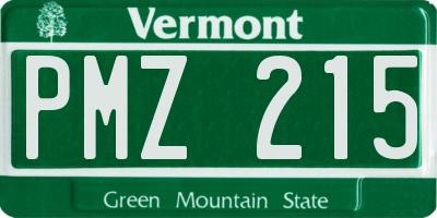 VT license plate PMZ215