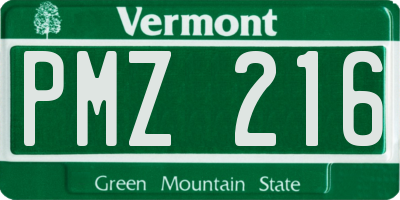 VT license plate PMZ216