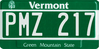 VT license plate PMZ217