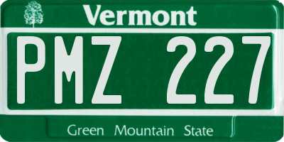 VT license plate PMZ227