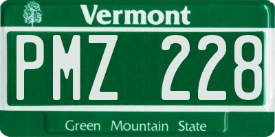 VT license plate PMZ228