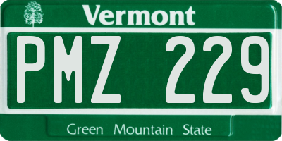 VT license plate PMZ229