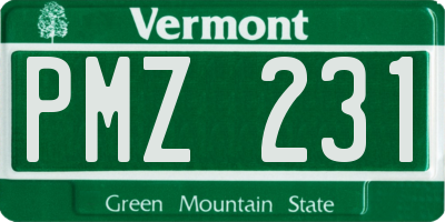 VT license plate PMZ231
