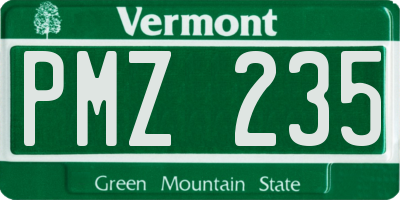 VT license plate PMZ235