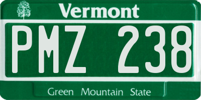 VT license plate PMZ238