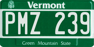 VT license plate PMZ239
