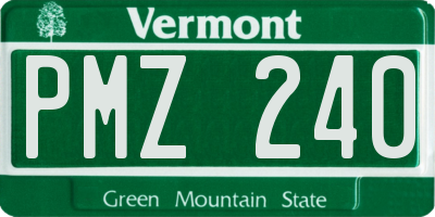 VT license plate PMZ240