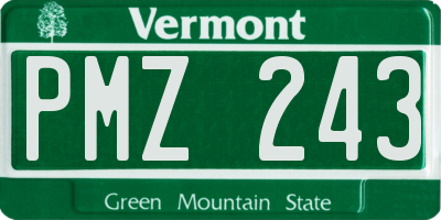 VT license plate PMZ243