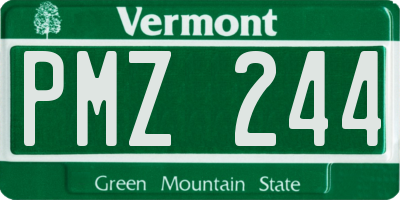 VT license plate PMZ244