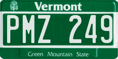 VT license plate PMZ249