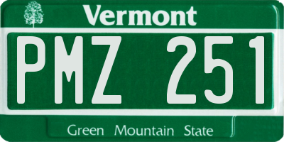 VT license plate PMZ251