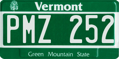 VT license plate PMZ252