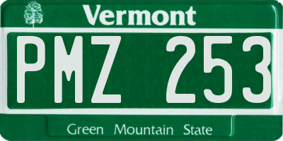 VT license plate PMZ253