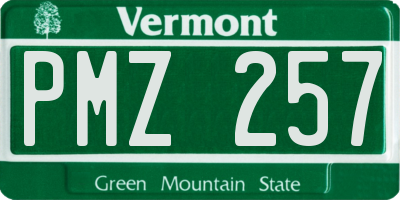 VT license plate PMZ257