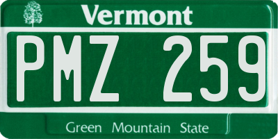 VT license plate PMZ259