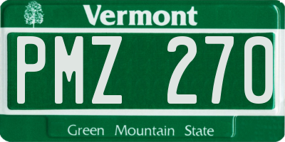 VT license plate PMZ270