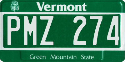 VT license plate PMZ274