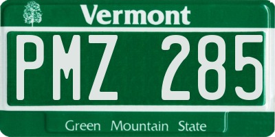 VT license plate PMZ285