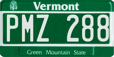 VT license plate PMZ288