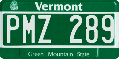 VT license plate PMZ289