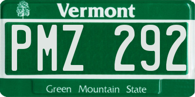 VT license plate PMZ292