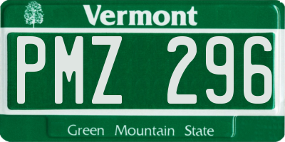 VT license plate PMZ296