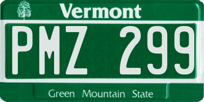 VT license plate PMZ299