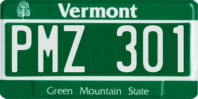 VT license plate PMZ301