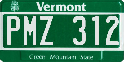 VT license plate PMZ312