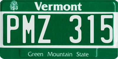 VT license plate PMZ315