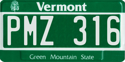 VT license plate PMZ316