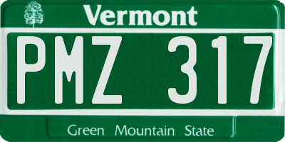 VT license plate PMZ317