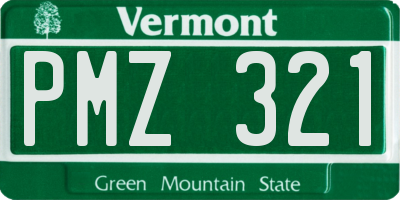 VT license plate PMZ321