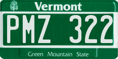 VT license plate PMZ322