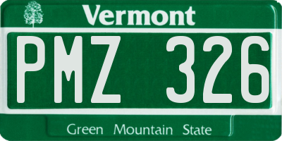VT license plate PMZ326