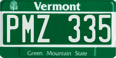 VT license plate PMZ335