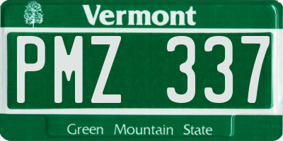 VT license plate PMZ337
