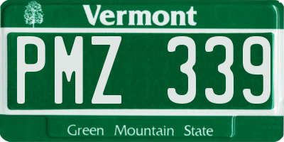 VT license plate PMZ339