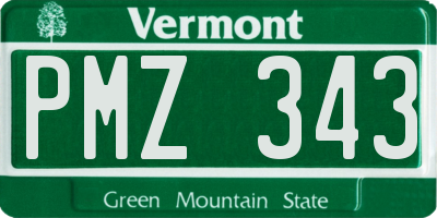 VT license plate PMZ343