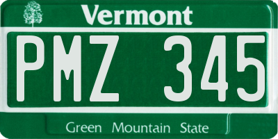 VT license plate PMZ345