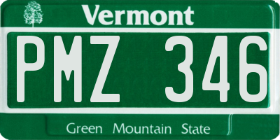 VT license plate PMZ346