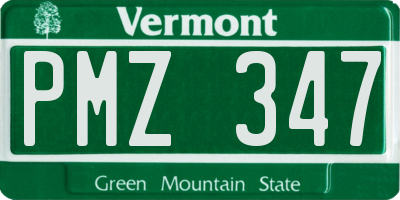 VT license plate PMZ347