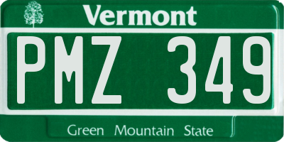 VT license plate PMZ349